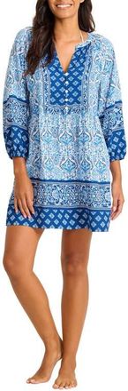 Tommy Bahama Noble Pineapple Cover-Up Dress in Indigo Tide at Nordstrom, Size X-Large