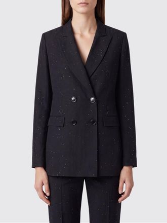 Herno Crystal-Embellished Slim Fit Double-Breasted Linen Blend Blazer
