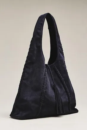 BTB Los Angeles Piper Suede Tassel Hobo Bag
