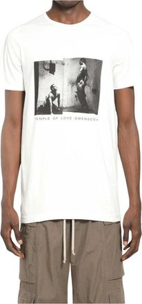 Rick Owens Level T-Shirt - Heren - T-shirts - Wit - L - Katoen - Tops