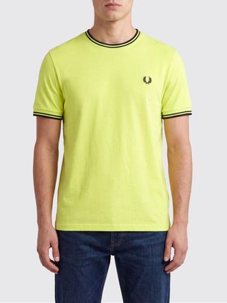 Fred Perry T-shirt slim fit in cotone con profili a contrasto e logo ricamato