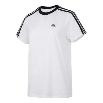 adidas (WMNS) adidas Essentials 3-Stripes T-Shirt Asia Sizing White Black H10201
