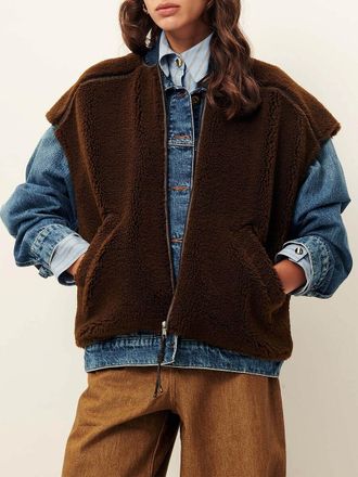 Sessun Mouwloos vest met rits in sherpa, MOUNTY