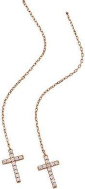 Alex and Ani Delicate Pave Cross Threader Earrings in Gold at Nordstrom