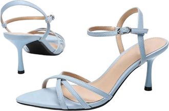 Generic Women Pointed Toe High Heel Sandals Ankle Strap Narrow Band Office Party Dress Shoes