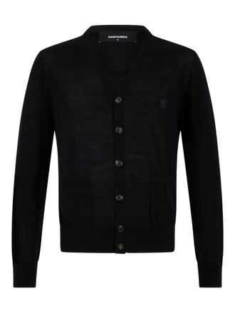 Dsquared2 V-neck cardigan - men - Fabric - XXXL - Black