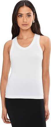 Norma Kamali Racer T-Shirt Womens Sleeveless Snow White : XL (Womens 10), Jersey/Polyester/Spandex