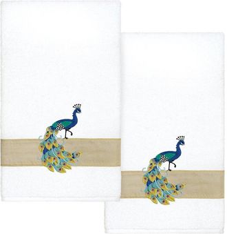 Linum Home Textiles 100% Turkish Cotton Penelope 2Pc Embellished Bath Towel Set