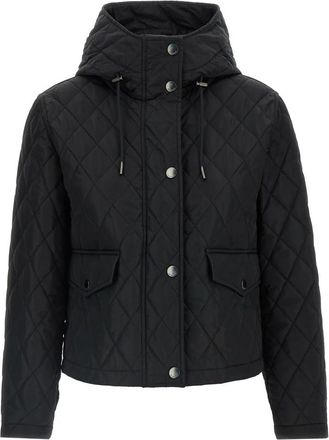 Burberry Pembroke Gewatteerde Jas - Dames - Winterjassen - Zwart - S - Katoen - Jassen
