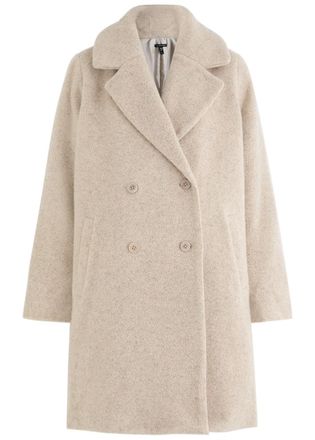 Eileen Fisher Eileen Fisher Boucl&eacute; Wool-blend Coat - Cream - M (UK 14-16 / L)