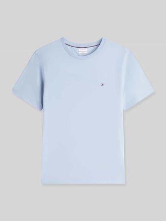 Tommy Hilfiger Regular Fit T-Shirt aus reiner Baumwolle in Hellblau, Gr&ouml;&szlig;e XXL