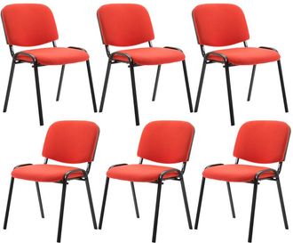 Clp Set 6 Sillas De Conferencia Ken En Tela Rojo