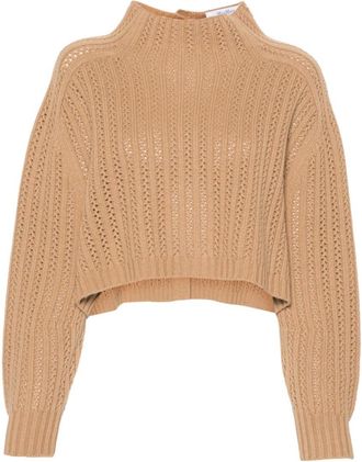 Max Mara Brown Wool And Cashmere Blend Sweater