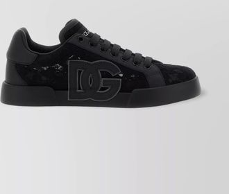 Dolce & Gabbana strobel lace overlay round toe sneakers