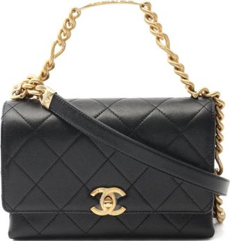 Chanel Borsa a spalla matelassé con catena anni 2021 - Nero