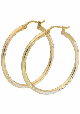 Firetti Paar Creolen &raquo;Schmuck Geschenk Silber 925 diamantiert Bicolor Optik&laquo;, zu Kleid, Shirt, Jeans, Sneaker! Anlass Geburtstag Weihnachten