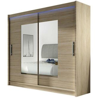 Mirjan24 Armario Closico 106, Roble Sonoma, 215x180x58cm, Puertas De Armario: Correderas, N&uacute;mero De Estantes: 5, Led