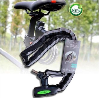Trade Shop Trade Shop - Catena Sicurezza Antifurto Lucchetto Bicicletta Scooter Rivestita Tessuto Cx-9564