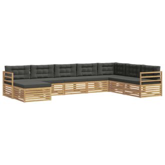 vidaXL Conjunto De Sof&aacute;s De Exterior 8 Pcs Blanco Y Antracita Vidaxl