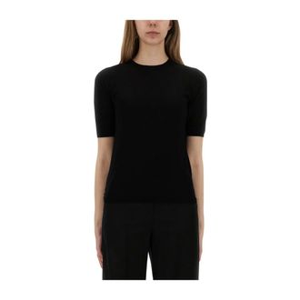 Max Mara Ronde hals gebreid - Dames - Truien - Zwart - Maat: L Wol