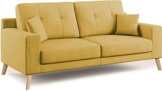 Divani.Store Danish Sof&aacute; Moderno De Tela Suave E Impermeable 146 Cm Amarillo