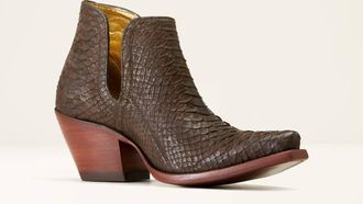 Ariat Womens Exotic Dixon Python Western Leather Boot In Chocolate