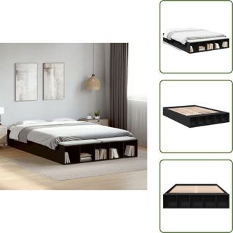vidaXL Letto moderno - vidaXL Giroletto Nero 150x200 cm in Legno Multistrato - Letto con doghe