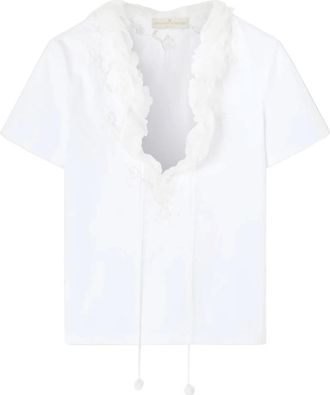 Ermanno Scervino Dames, Tops, Wit, Maat: 2XS Katoen