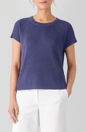 Eileen Fisher Rib Organic Linen & Organic Cotton Sweater in Bluette at Nordstrom Rack, Size X-Small