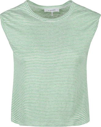Frame Denim Mouwloze Top - Dames - Tops zonder mouwen - Groen - S - Linnen - Tops