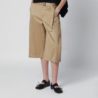 sacai Beige cotton chino bermuda shorts