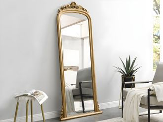 Vente-Unique Specchio grande Legno di Paulownia H180 cm Dorato - MERRY