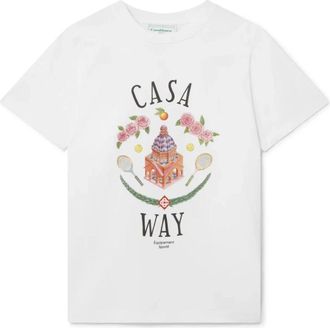 Casablanca Casa Way T-shirt - Heren - T-shirts - Wit - 2XL - Katoen - Tops
