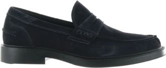 Antica Cuoieria 22937-C-Vs 9.Universe Suede Moccasin - Heren - Loafers - Blauw - 39 EU - Leer - Schoenen