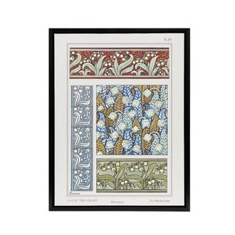 Artery8 Lily of the Valley Framed Canvas Wall Art Print Vintage Floral Verneuil | Size: W24 x H32