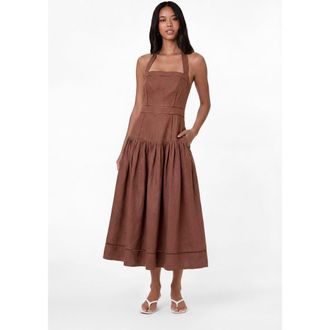Nicholas Vivianne Linen Dress in Mocha at Nordstrom, Size 10
