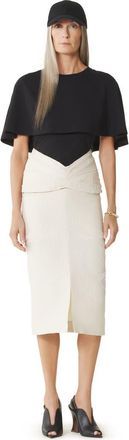 Lanvin Cape T-Shirt In Cotton And Silk in Black at Nordstrom, Size X-Large Eu