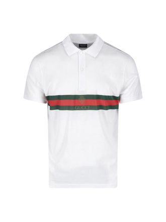 Gucci Polo In Cotone Bianco Web