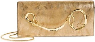 Alexis Bittar Twist Handle Leather Clutch in Antique Gold at Nordstrom