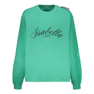 Isabella 1985 Hoodies & sweatvesten, Heren, Groen, XL, Katoen, Geborduurde katoenen hoodie