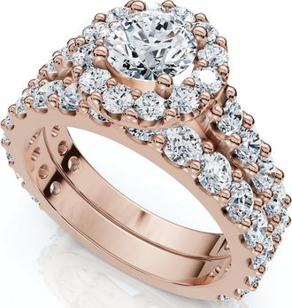 Pompeii3 2Ct Diamond Engagement Wedding Engagement Ring Set 10k Gold Lab Grown