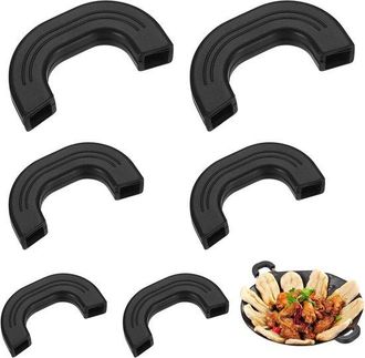 OEM Pares, Soportes Silicona Mangos, Mango Silicona Ollas, Agarraderas Silicona, Silicona Resistente Woks Hierro Fundido, 7917 Mm, Negro, Rojo