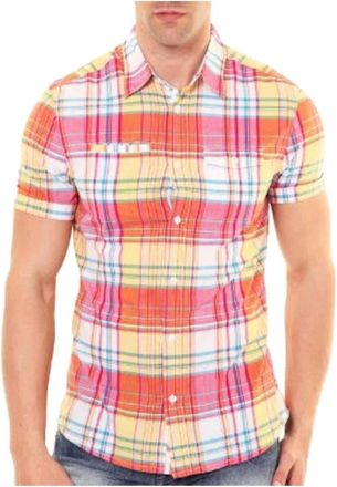Pepe Jeans London Shirts met korte mouwen - Heren - Korte mouwen Overhemden - Oranje - S - Katoen - Overhemden
