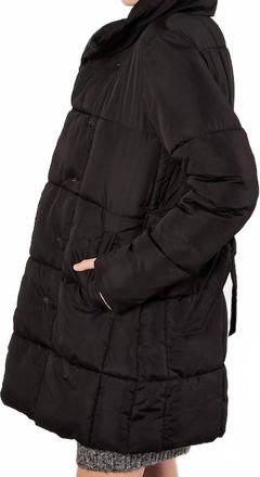 Apricot Quilted Belted Coat In Black