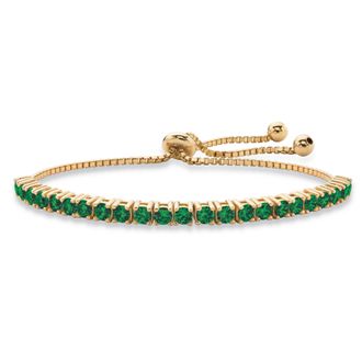 Palm Beach Jewelry Gold-Plated Birthstone Crystal Drawstring Bracelet
