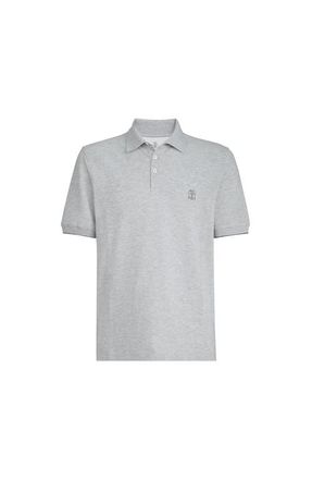 Brunello Cucinelli Piqu&eacute; polo shirt in Light Grey at Nordstrom, Size Xxx-Large Eu