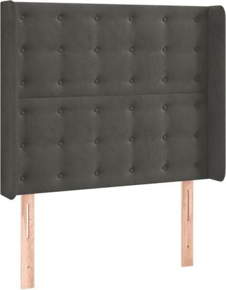 vidaXL Cabecero Con Led De Terciopelo Gris Oscuro 103x16x118/128 Cm Vidaxl