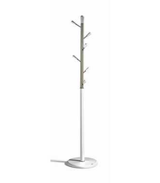 HERDASA Herdasa - Perchero Moderno Mod. 413 Herrajes En Cromo Satinado Lacado Blanco, 190 Cm(alto)37 Cm(ancho)37 Cm(largo)
