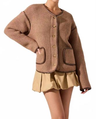 Astr Kembrie Sweater Jacket In Camel