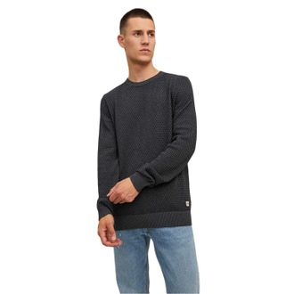 Jack & Jones Jack And Jones Gebreide regelmatige herentrui (Donkergrijs Melange)